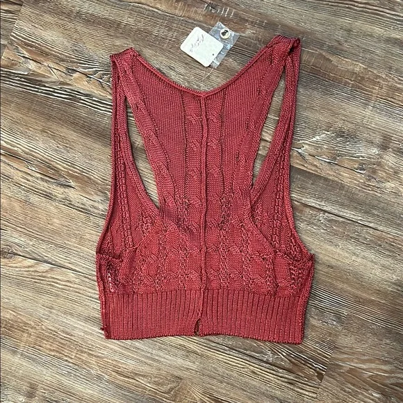 Free People Red Knit Tank Top NWT - Picture 4 of 7